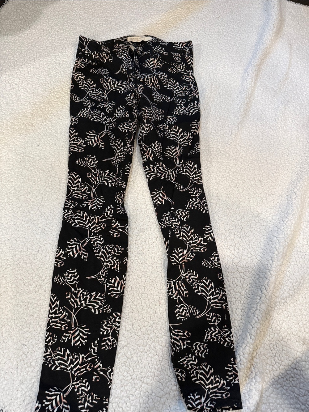 Black Floral Print Pants